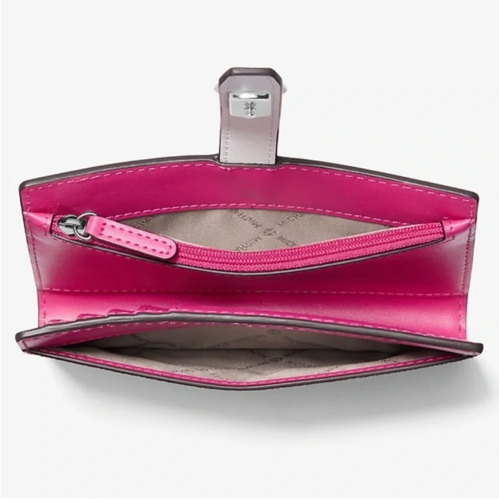 Michael Kors Greenwich Medium Signature Logo Wallet Dragonfruit Multi